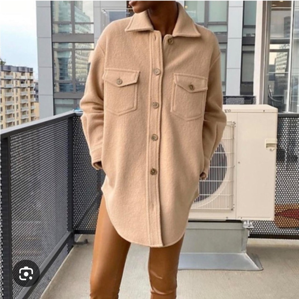 Oak + Fort Tan Button-Up Jacket